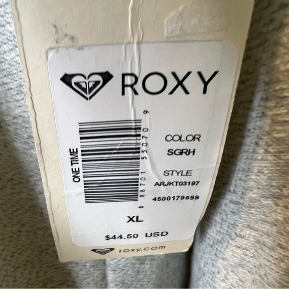 ROXY Pullover Hoodie The One Time Sweater in Light Heather Gray Size XL - Picture 8 of 8